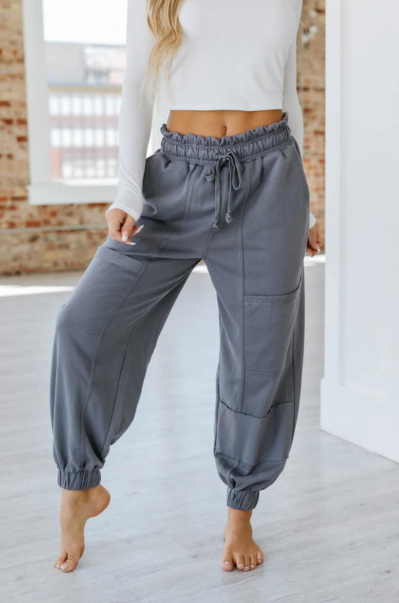 Dusty Blue Harem Joggers
